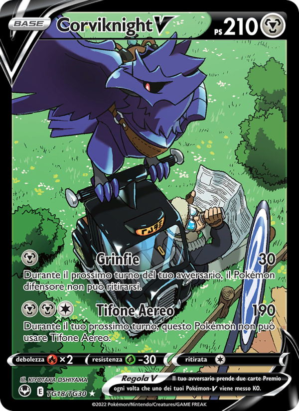 Corviknight V TG18 — Tempesta Argentata (Italian Pokémon TCG card)