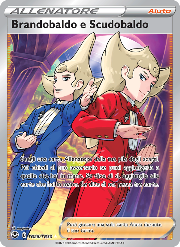 Brandobaldo e Scudobaldo TG28 — Tempesta Argentata (Italian Pokémon TCG card)