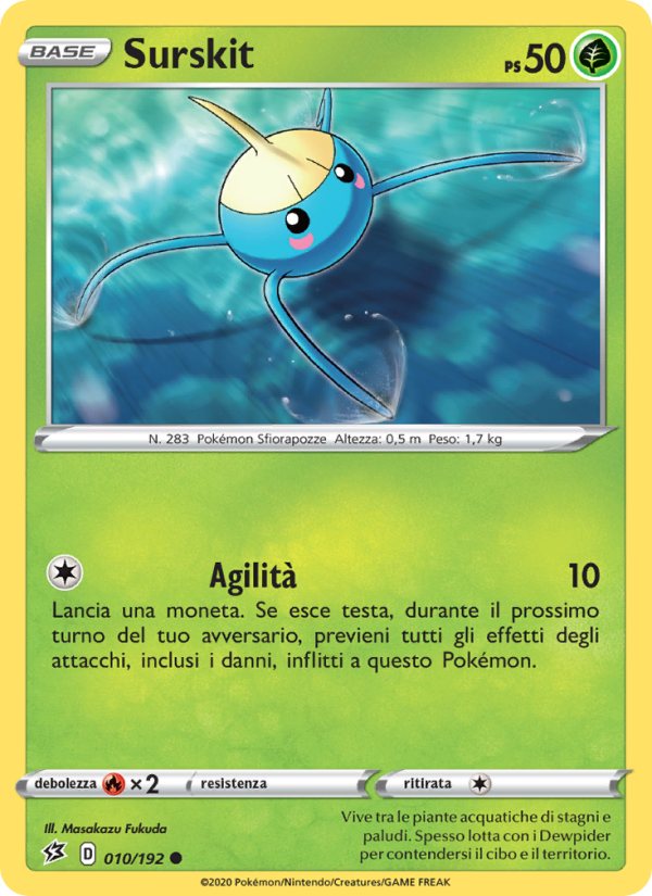Surskit 010/209 — Fragore Ribelle (Italian Pokémon TCG card)