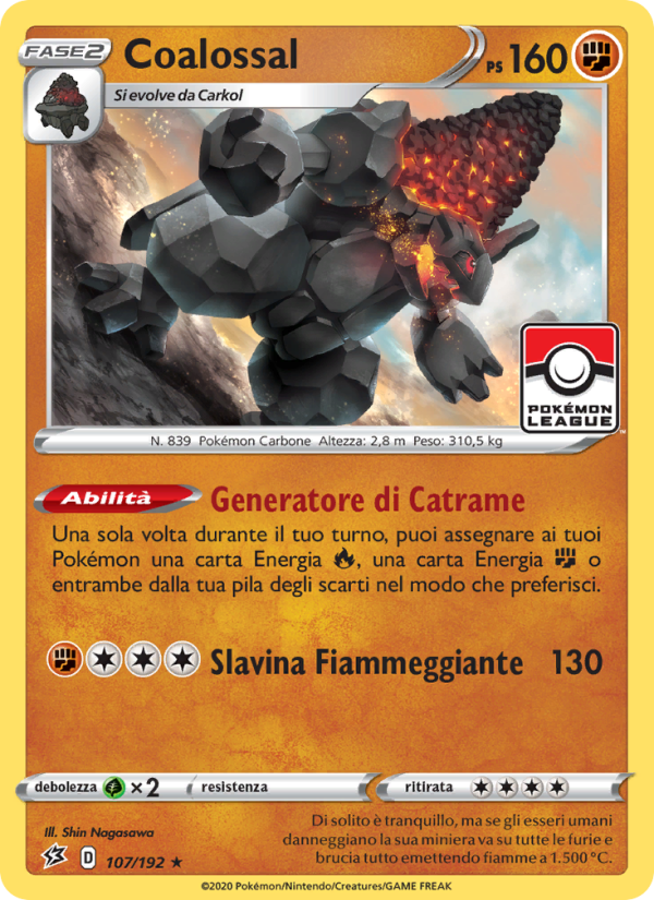 Coalossal 107/209 — Fragore Ribelle (Italian Pokémon TCG card)
