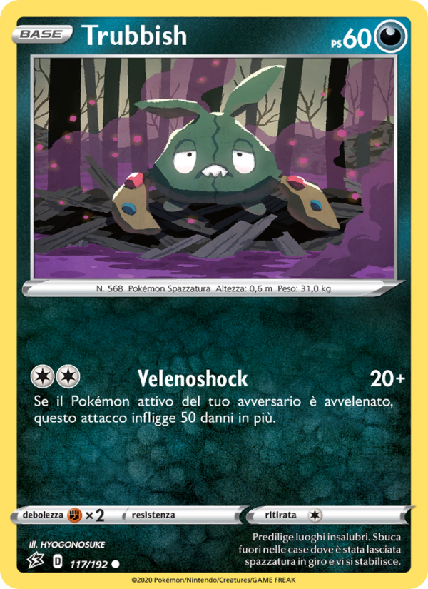 Trubbish 117/209 — Fragore Ribelle (Italian Pokémon TCG card)