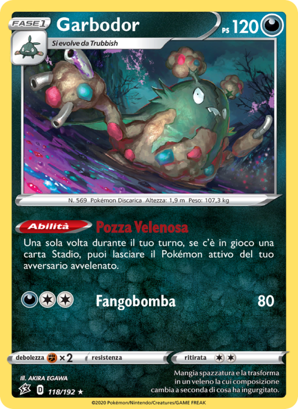 Garbodor 118/209 — Fragore Ribelle (Italian Pokémon TCG card)