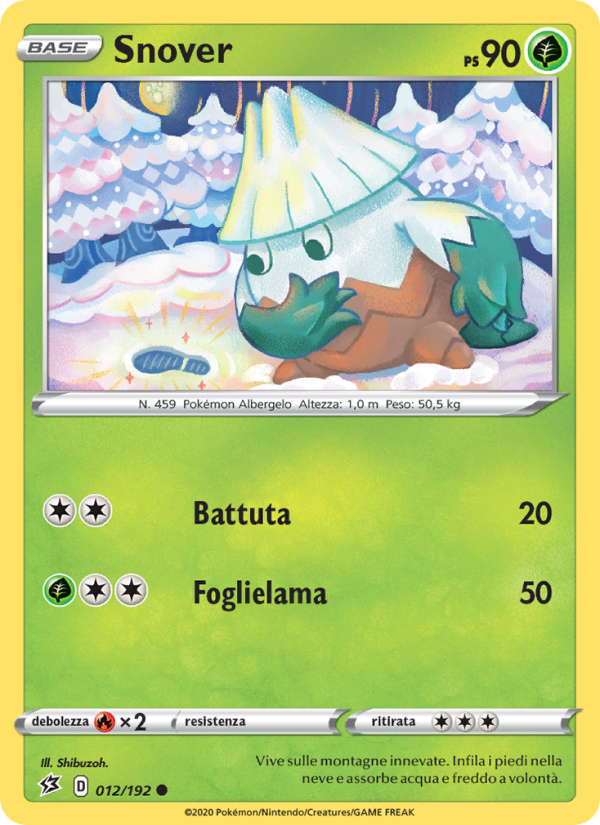 Snover 012/209 — Fragore Ribelle (Italian Pokémon TCG card)