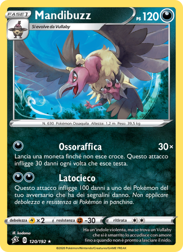 Mandibuzz 120/209 — Fragore Ribelle (Italian Pokémon TCG card)