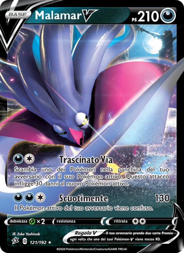 Malamar V 121/209 — Fragore Ribelle (Italian Pokémon TCG card)