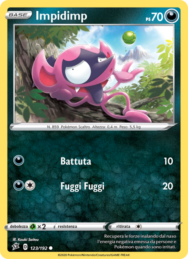 Impidimp 123/209 — Fragore Ribelle (Italian Pokémon TCG card)