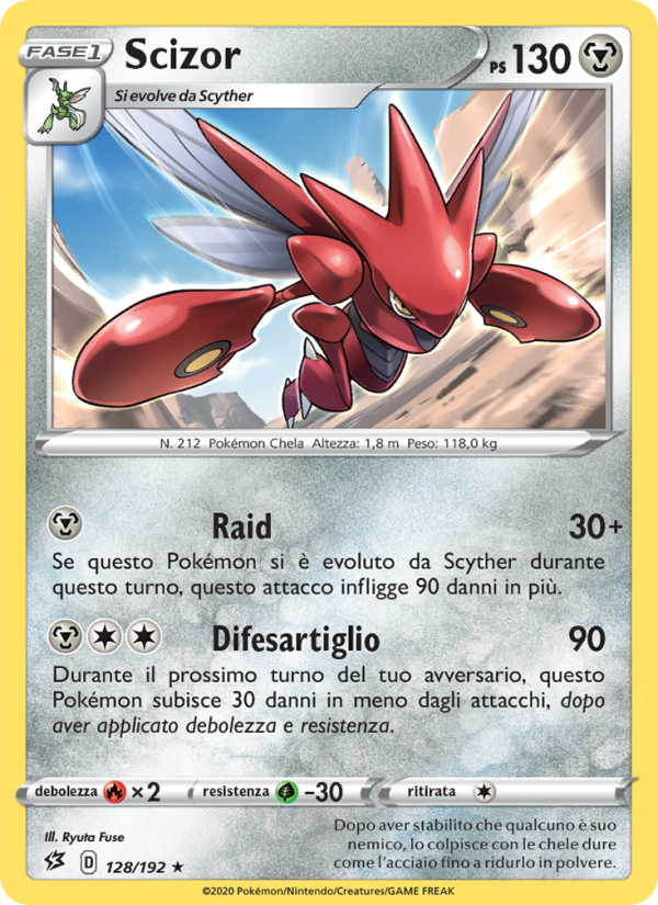 Scizor 128/209 — Fragore Ribelle (Italian Pokémon TCG card)