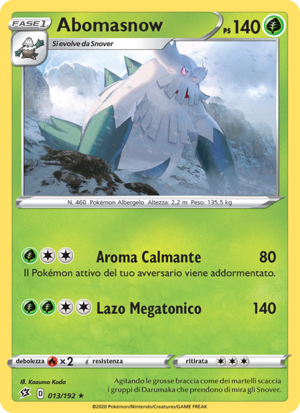 Abomasnow 013/209 — Fragore Ribelle (Italian Pokémon TCG card)