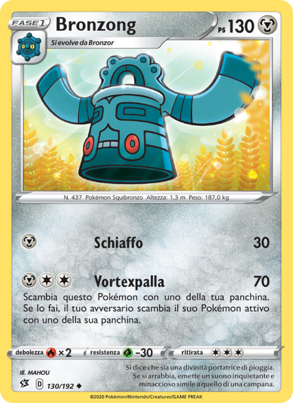 Bronzong 130/209 — Fragore Ribelle (Italian Pokémon TCG card)