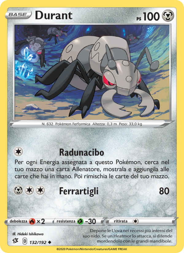 Durant 132/209 — Fragore Ribelle (Italian Pokémon TCG card)