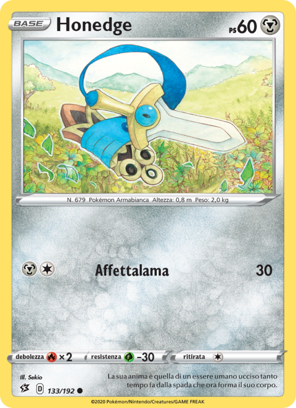 Honedge 133/209 — Fragore Ribelle (Italian Pokémon TCG card)