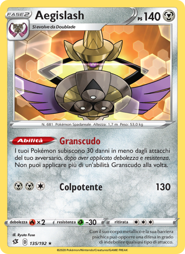 Aegislash 135/209 — Fragore Ribelle (Italian Pokémon TCG card)