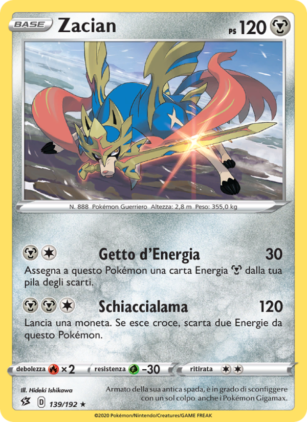 Zacian 139/209 — Fragore Ribelle (Italian Pokémon TCG card)