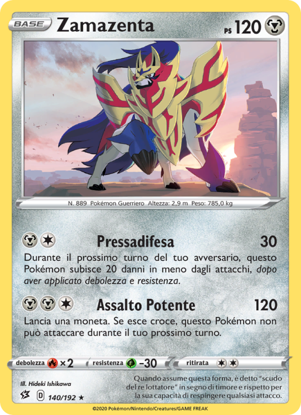 Zamazenta 140/209 — Fragore Ribelle (Italian Pokémon TCG card)