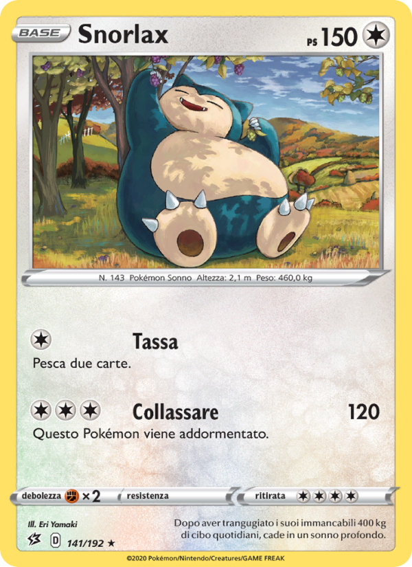 Snorlax 141/209 — Fragore Ribelle (Italian Pokémon TCG card)