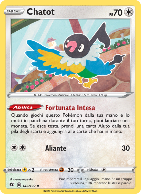 Chatot 142/209 — Fragore Ribelle (Italian Pokémon TCG card)