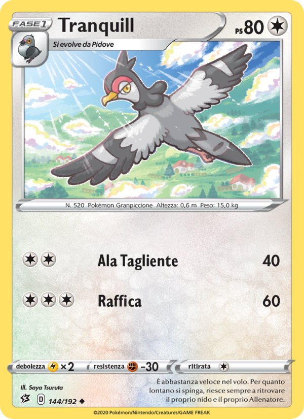 Tranquill 144/209 — Fragore Ribelle (Italian Pokémon TCG card)