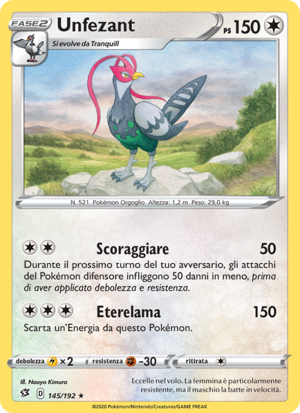 Unfezant 145/209 — Fragore Ribelle (Italian Pokémon TCG card)