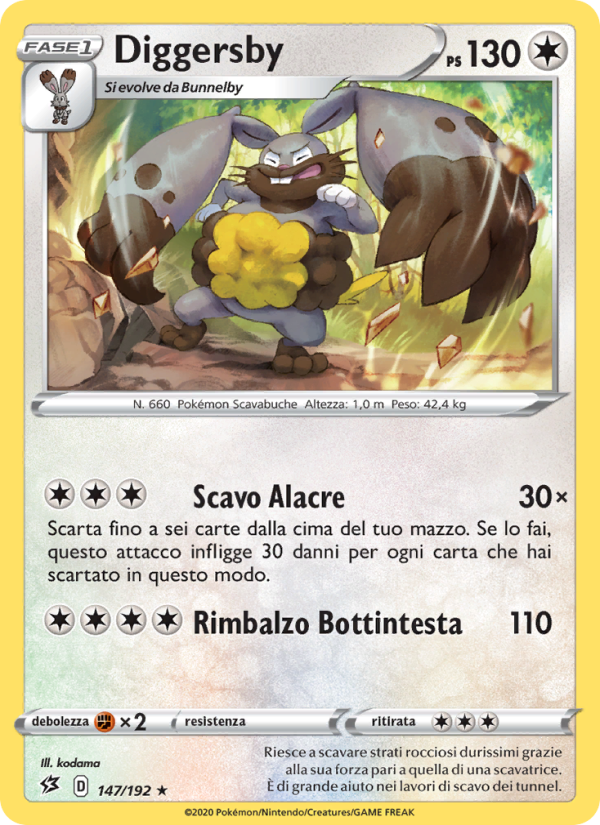 Diggersby 147/209 — Fragore Ribelle (Italian Pokémon TCG card)