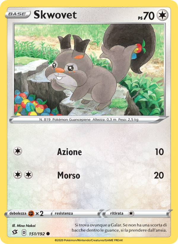 Skwovet 151/209 — Fragore Ribelle (Italian Pokémon TCG card)