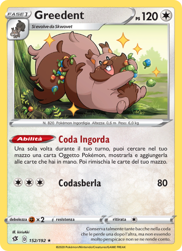 Greedent 152/209 — Fragore Ribelle (Italian Pokémon TCG card)