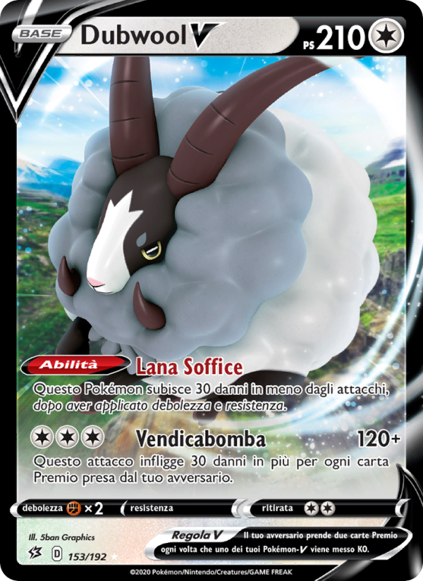 Dubwool V 153/209 — Fragore Ribelle (Italian Pokémon TCG card)