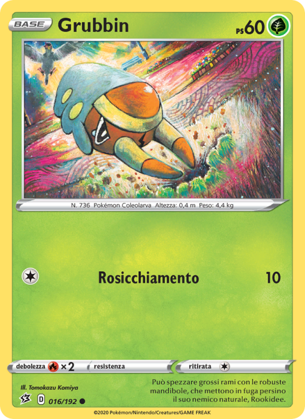 Grubbin 016/209 — Fragore Ribelle (Italian Pokémon TCG card)