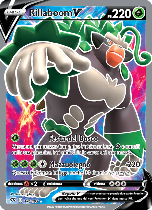 Rillaboom V 175/209 — Fragore Ribelle (Italian Pokémon TCG card)