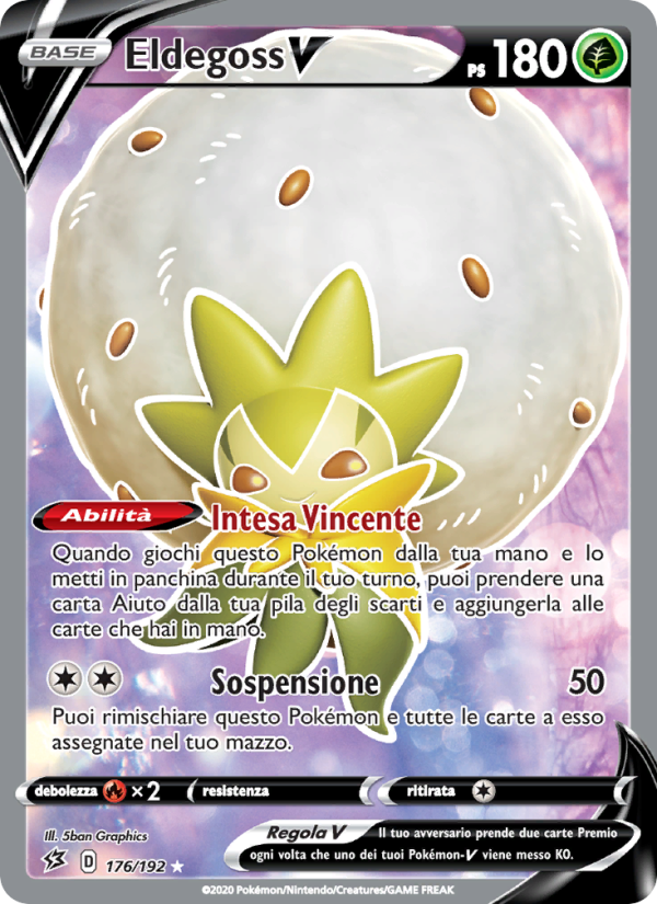 Eldegoss V 176/209 — Fragore Ribelle (Italian Pokémon TCG card)