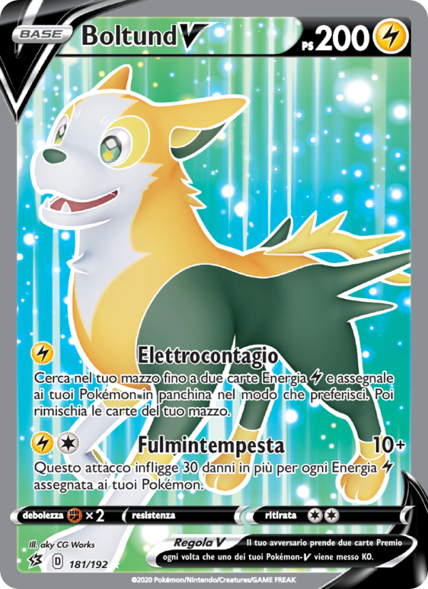 Boltund V 181/209 — Fragore Ribelle (Italian Pokémon TCG card)
