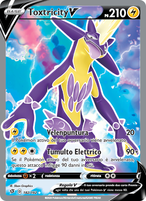 Toxtricity V 182/209 — Fragore Ribelle (Italian Pokémon TCG card)