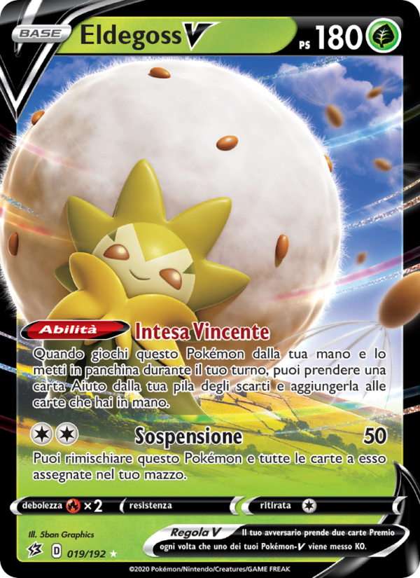 Eldegoss V 019/209 — Fragore Ribelle (Italian Pokémon TCG card)