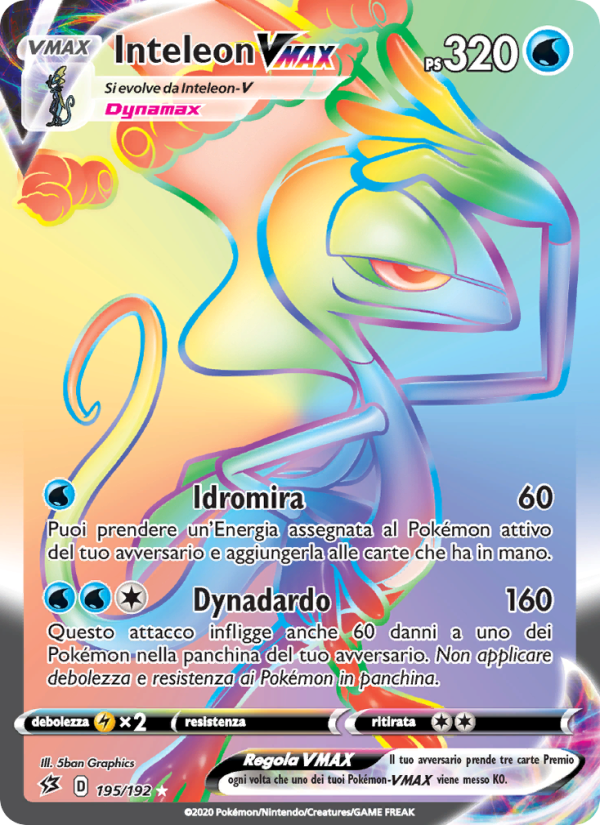 Inteleon VMAX 195/209 — Fragore Ribelle (Italian Pokémon TCG card)