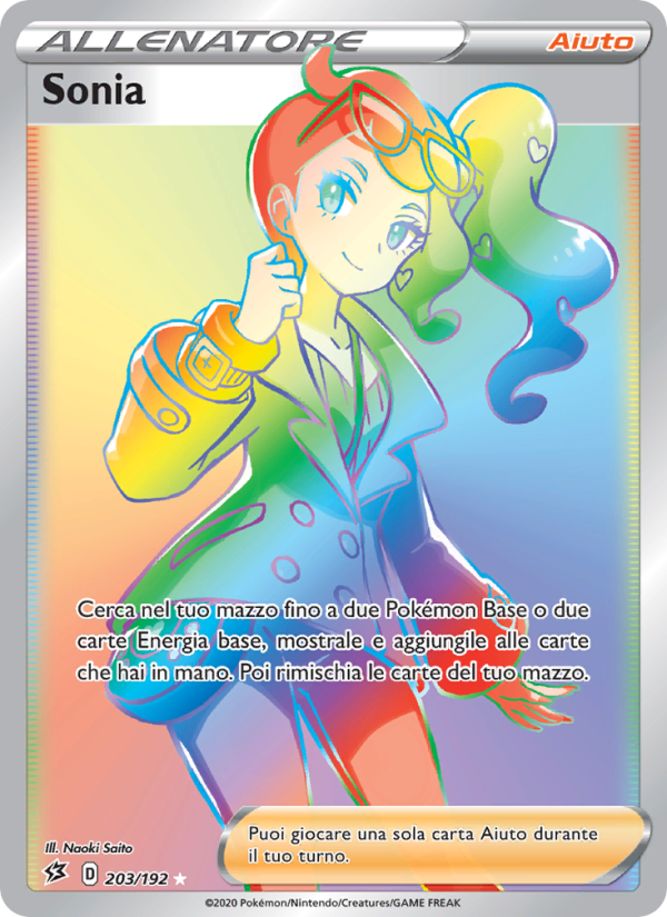 Sonia 203/209 — Fragore Ribelle (Italian Pokémon TCG card)
