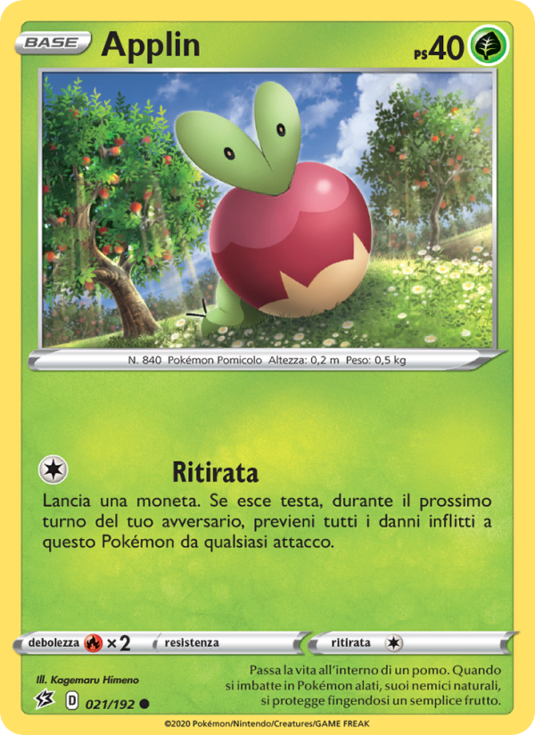 Applin 021/209 — Fragore Ribelle (Italian Pokémon TCG card)