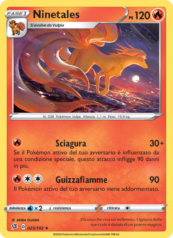Ninetales 025/209 — Fragore Ribelle (Italian Pokémon TCG card)