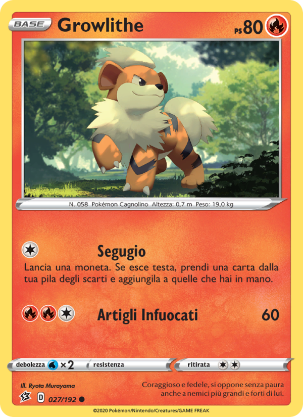 Growlithe 027/209 — Fragore Ribelle (Italian Pokémon TCG card)