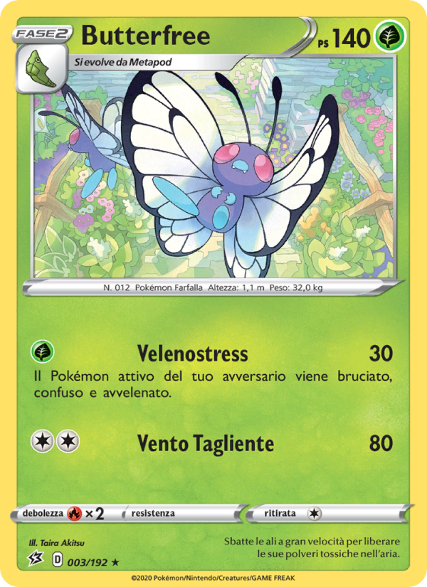 Butterfree 003/209 — Fragore Ribelle (Italian Pokémon TCG card)