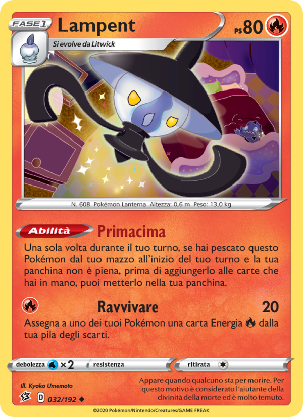 Lampent 032/209 — Fragore Ribelle (Italian Pokémon TCG card)