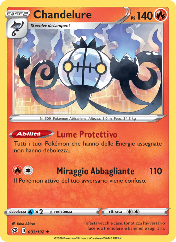 Chandelure 033/209 — Fragore Ribelle (Italian Pokémon TCG card)