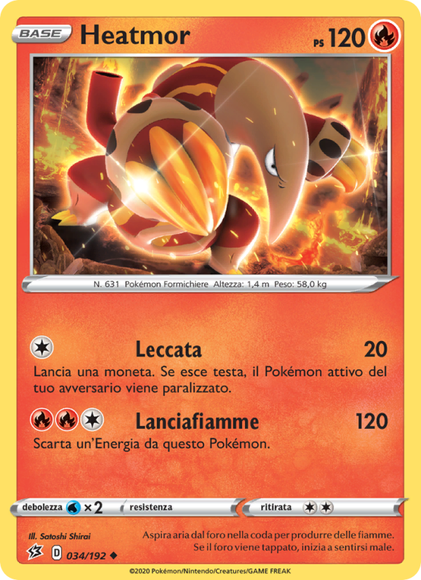 Heatmor 034/209 — Fragore Ribelle (Italian Pokémon TCG card)