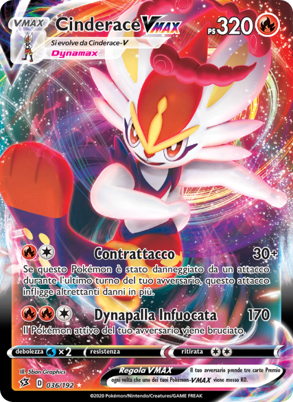 Cinderace VMAX 036/209 — Fragore Ribelle (Italian Pokémon TCG card)
