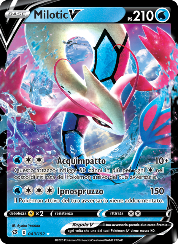 Milotic V 043/209 — Fragore Ribelle (Italian Pokémon TCG card)