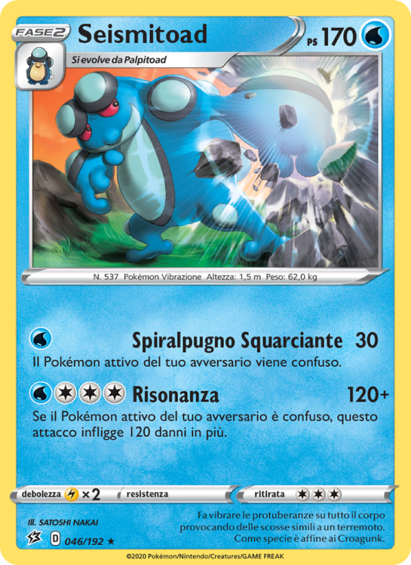 Seismitoad 046/209 — Fragore Ribelle (Italian Pokémon TCG card)