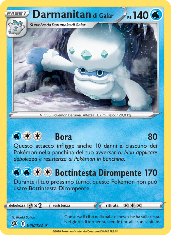 Darmanitan di Galar 048/209 — Fragore Ribelle (Italian Pokémon TCG card)