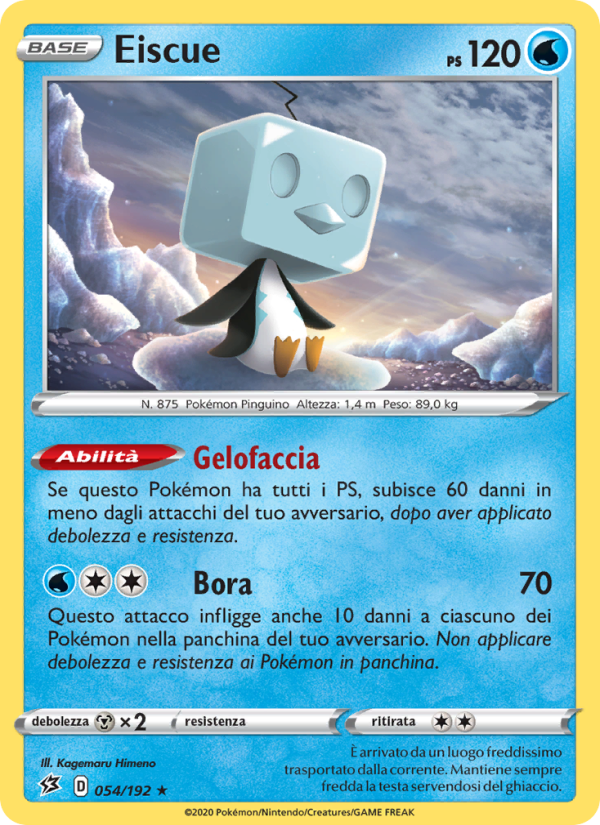 Eiscue 054/209 — Fragore Ribelle (Italian Pokémon TCG card)