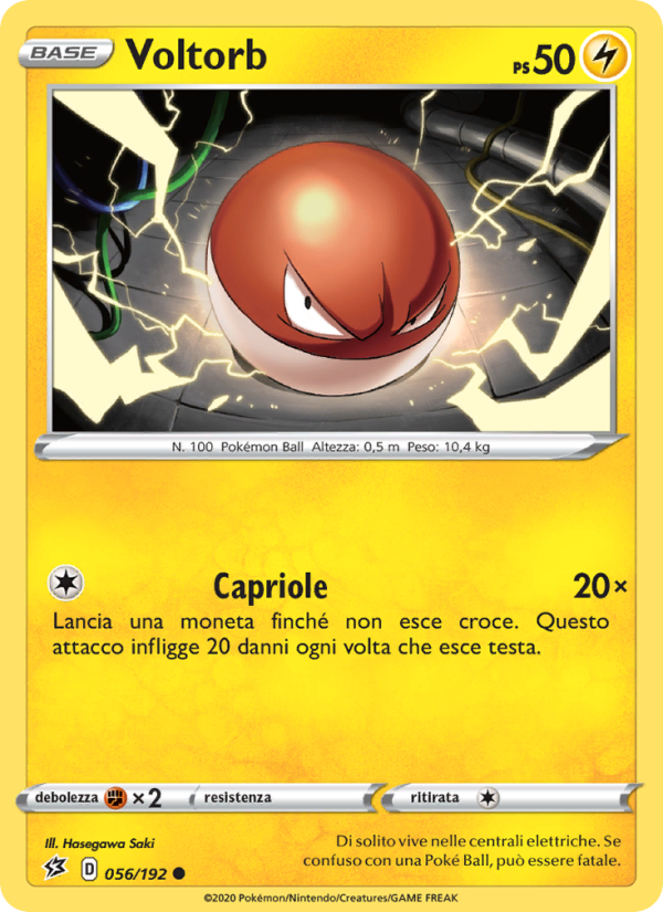 Voltorb 056/209 — Fragore Ribelle (Italian Pokémon TCG card)