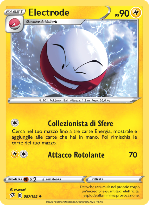 Electrode 057/209 — Fragore Ribelle (Italian Pokémon TCG card)