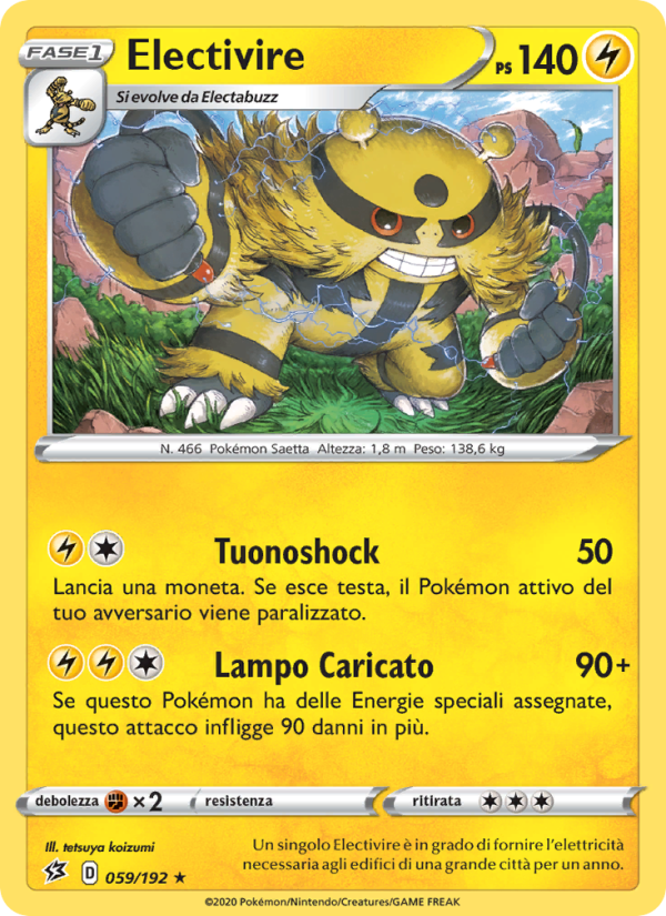 Electivire 059/209 — Fragore Ribelle (Italian Pokémon TCG card)