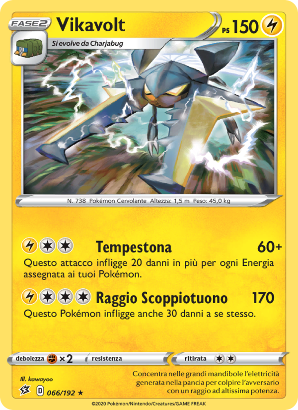 Vikavolt 066/209 — Fragore Ribelle (Italian Pokémon TCG card)